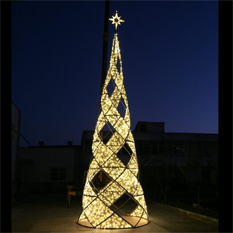 Giant Pre-Lit LED Ribbon Tree