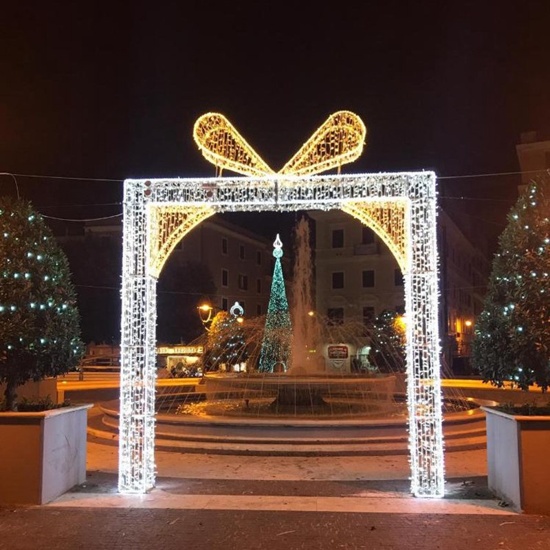 Giant Pre-Lit LED Walk-Through Arch Gift Box