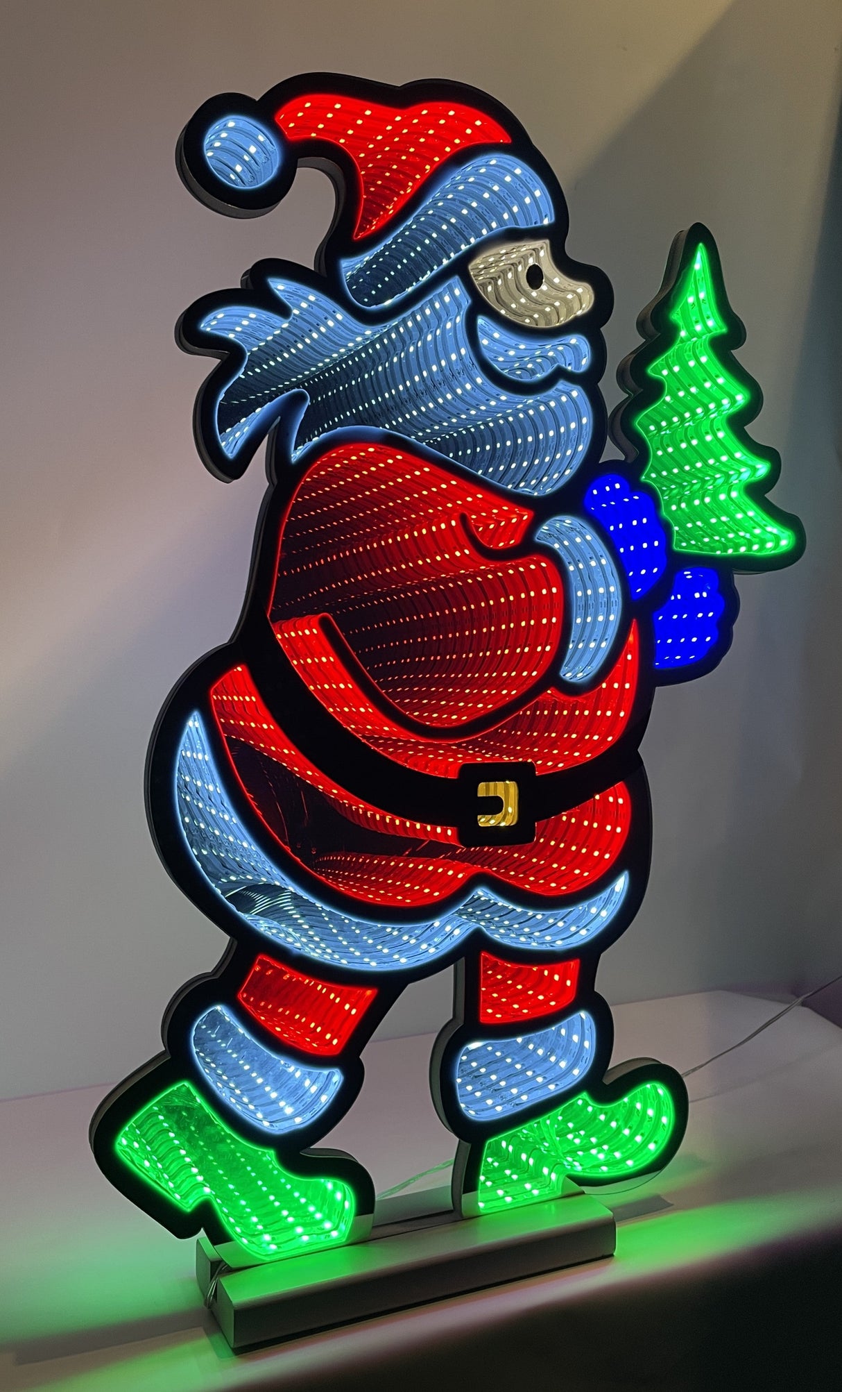 Large Infinity Running Santa Display 2D Frame Decor