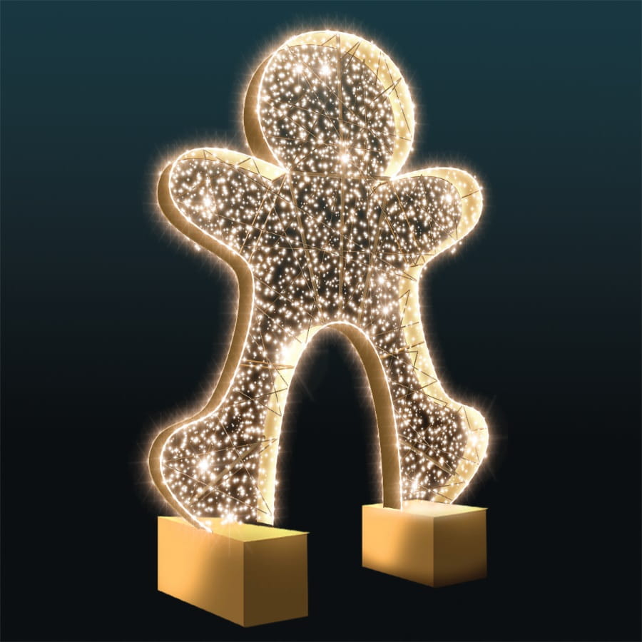 Giant Pre-Lit LED Walk-Through Gingerbread Man Arch