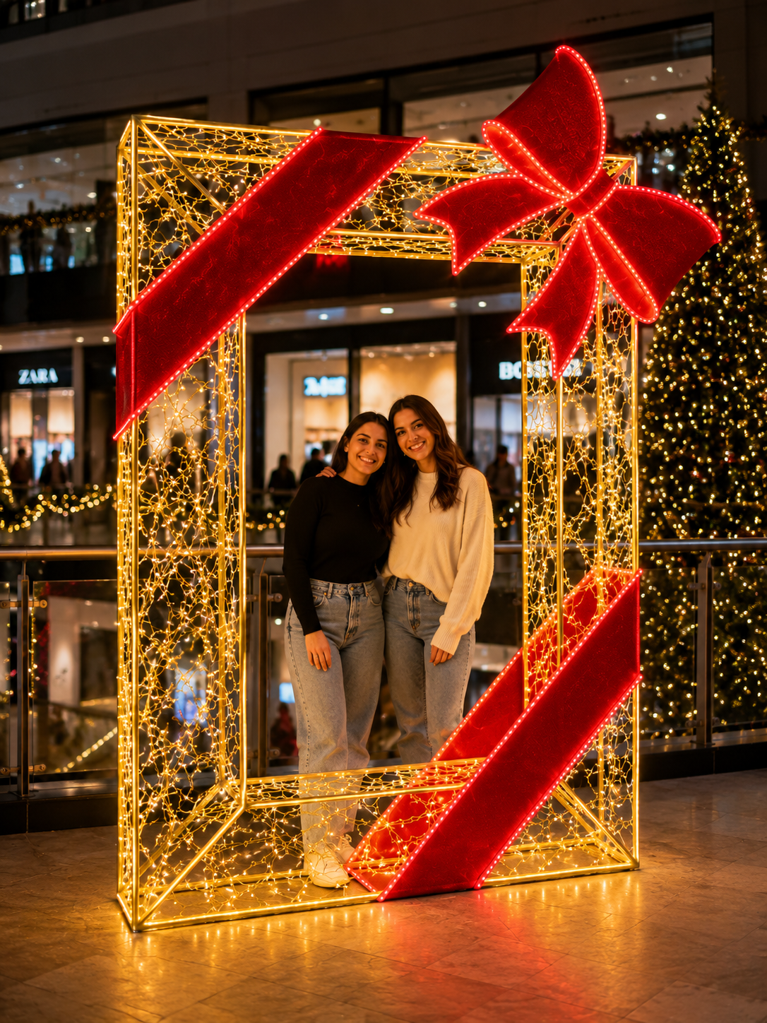 Giant Pre-Lit LED Illuminating Photo Prop – Premium Bow