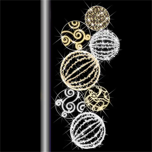 Giant Pre-Lit LED Ornaments Pole Mount 2D Wire Frame Decor WW2800