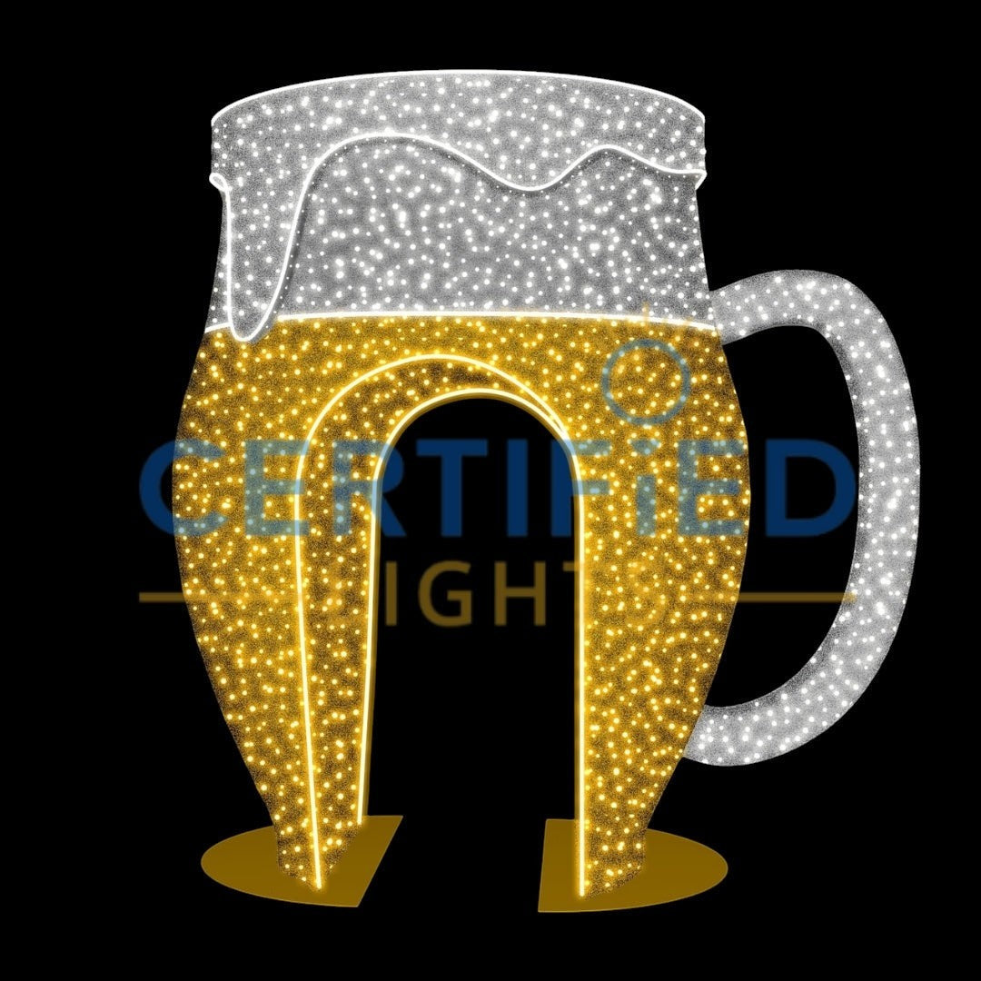 Giant Pre-Lit LED Walk-Through Beer Glass