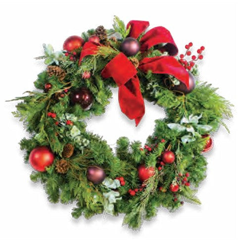 Pre-Decorated Christmas Wreath - Fully Decorated