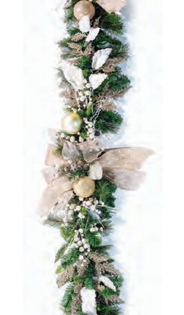 Pre-Decorated Christmas Garland - Fully Decorated