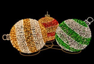 Giant Pre-Lit LED Festive Ornament Set of 3