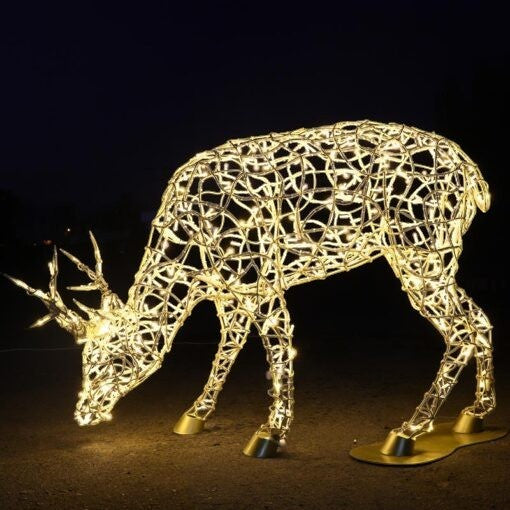 Giant Pre-Lit LED Foraging Reindeer