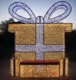 Giant Pre-Lit LED Gift Box Seat