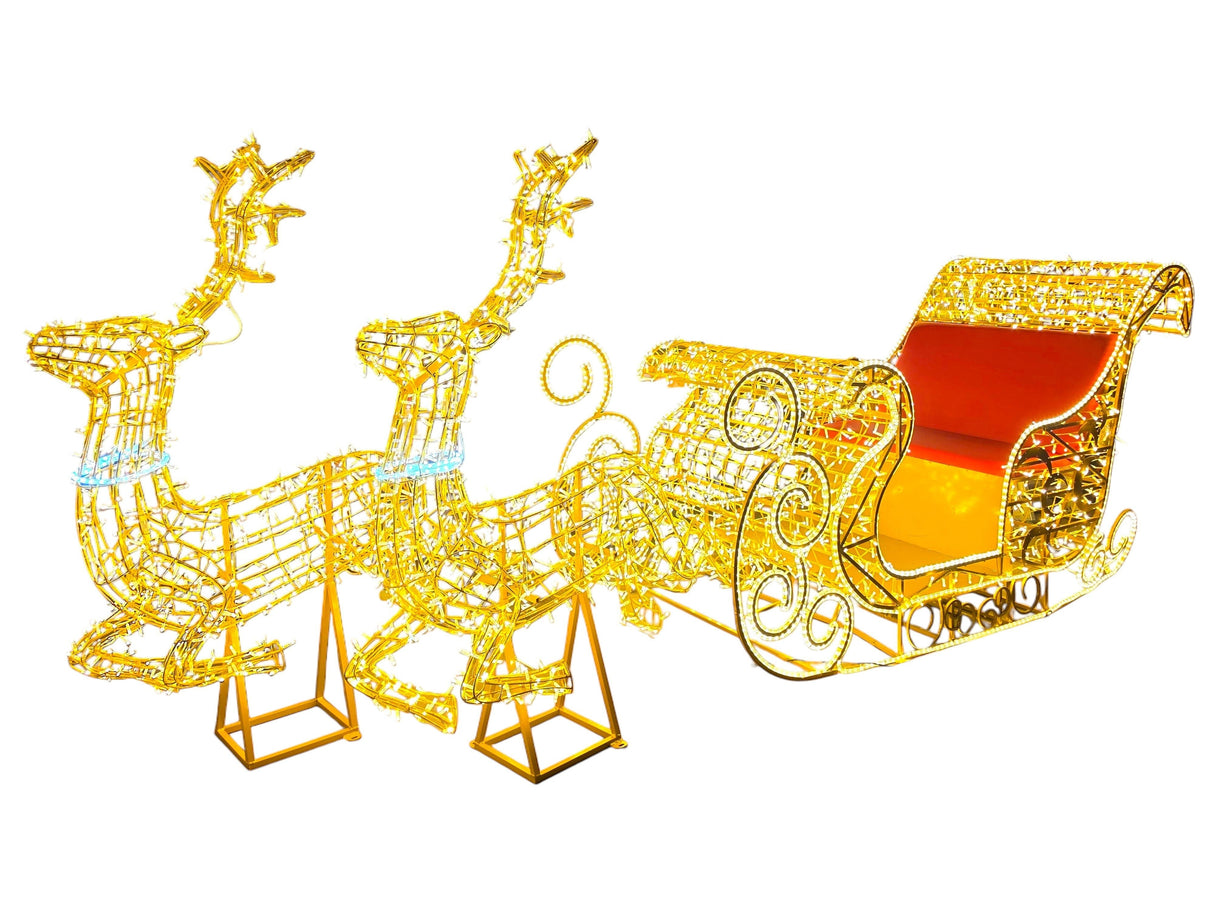 Giant Pre-Lit LED Santa’s Sleigh