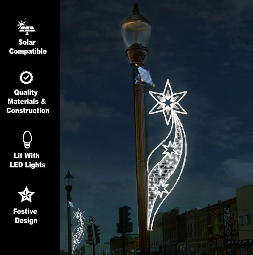 Giant LED Shooting Star Pole Mount Decor-Solar Compatible