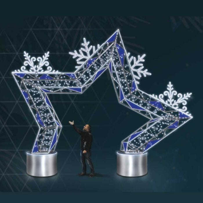 Giant Pre-Lit LED Walk-Through Snowflake Star