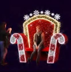 Giant Pre-Lit LED Candy Cane Chair