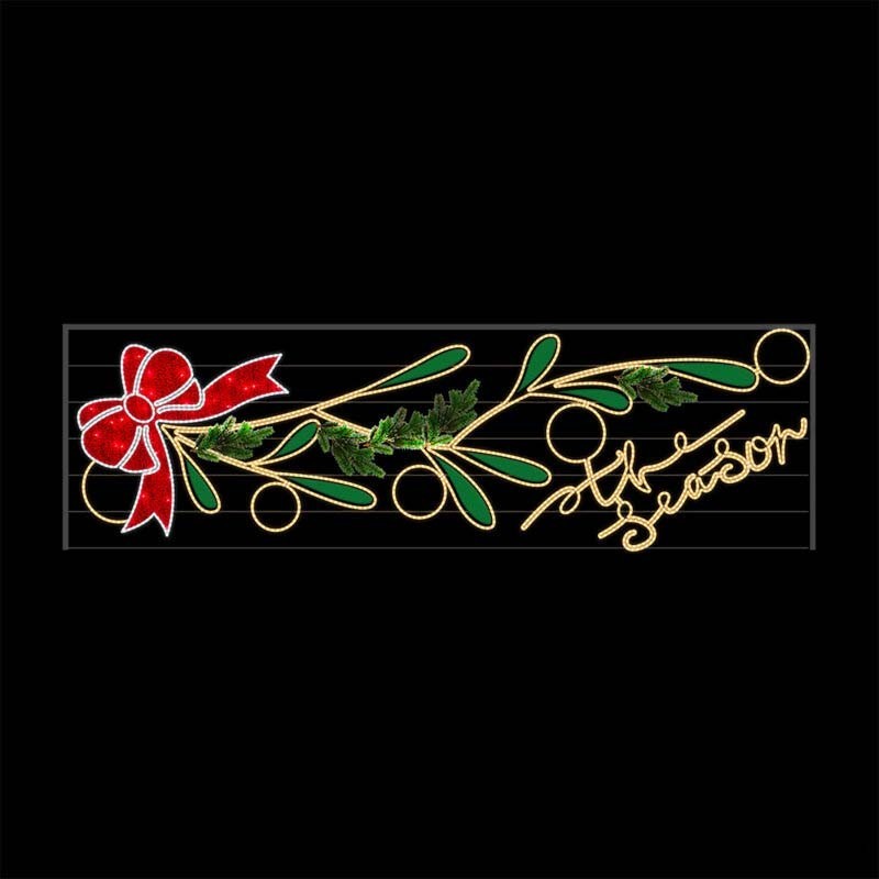 Giant Pre-Lit LED The Season Overhang 2D Wire Frame Decor