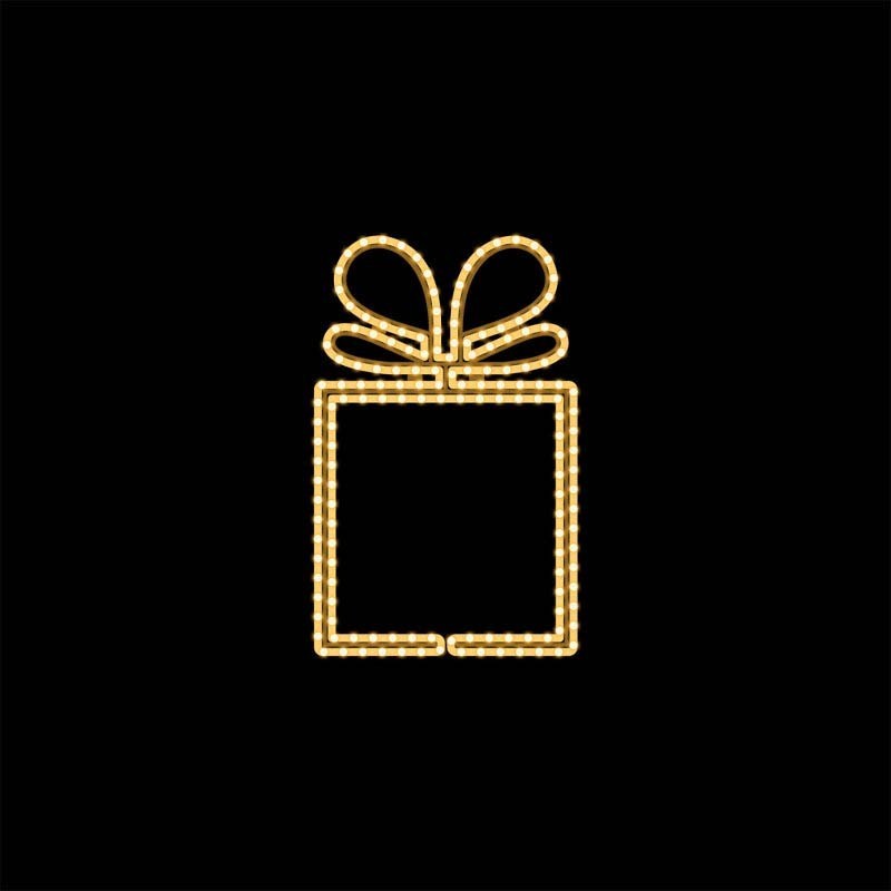 Pre-Lit LED Hollow Gift Box 2D Wire Frame Decor