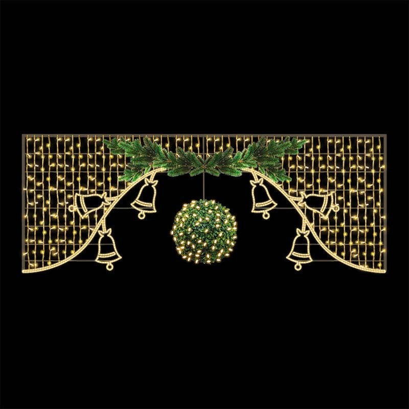 Giant Pre-Lit LED Mistle Toe Overhang 2D Wire Frame Decor