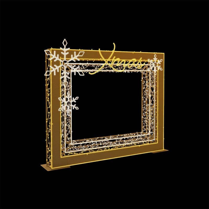 Giant Pre-Lit LED Snowflake Frame Photo Op