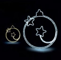 Pre-Lit LED Star Ornament 2D Wire Frame Decor