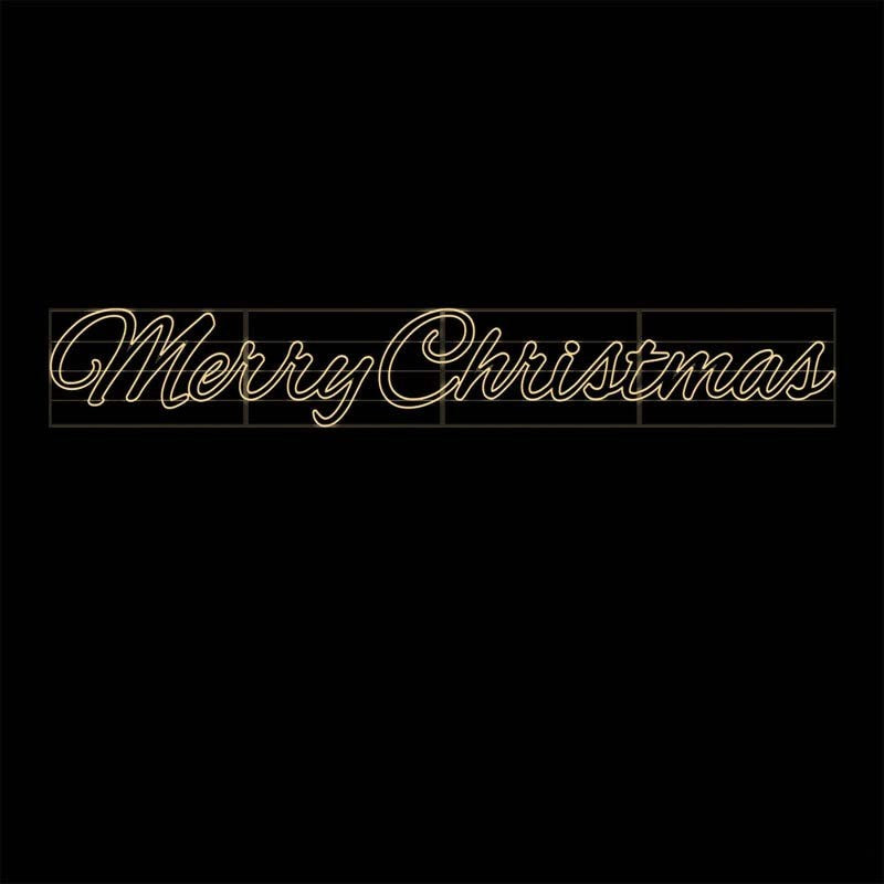 Giant Pre-Lit LED Fancy Merry Christmas 2D Wire Frame Decor