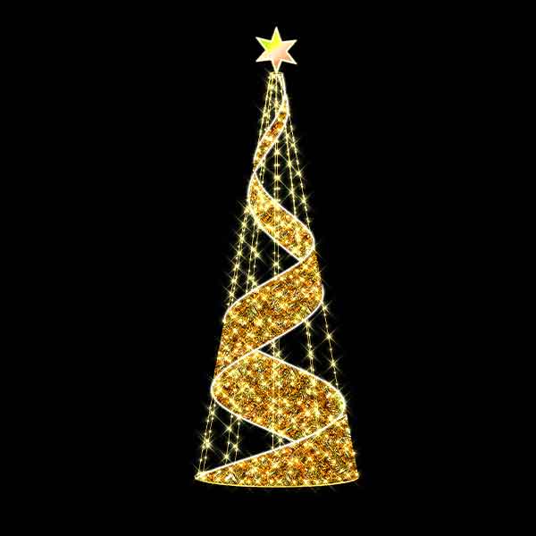 Oversized Pre-Lit LED Ribbon Cone Tree