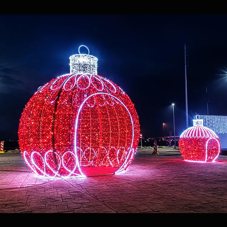 Giant Pre-Lit LED Ornament Photo Prop