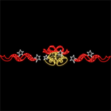 Giant Pre-Lit LED Ribbon Bell Overhang 2D Wire Frame Decor