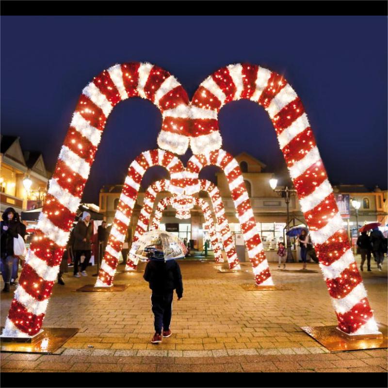 Giant Pre-Lit LED Walk-Through Candy Canes Archway