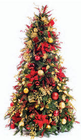 Pre-Decorated Christmas Tree - Full/Standard Fully Decorated
