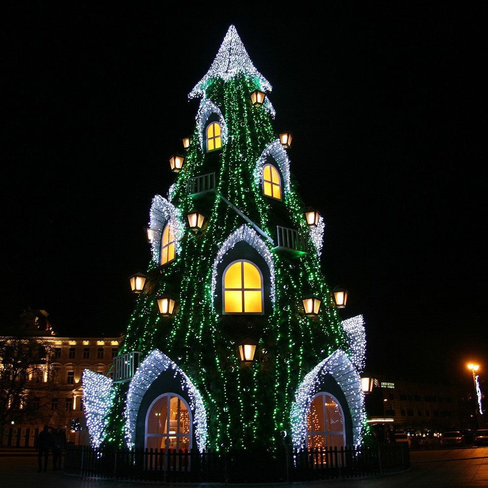 Giant Pre Lit LED Christmas Tree Whimsical
