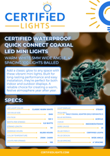 4" Spacing 5mm Coaxial LED Mini Lights - Waterproof Quick Connect