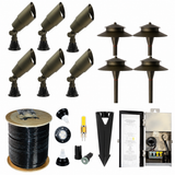 LED Landscape Spotlight & Path Lighting Kit - 6 Spotlight, 4 Path Light Set