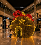 Giant Walk-Through LED Bell Display – Red & Warm White