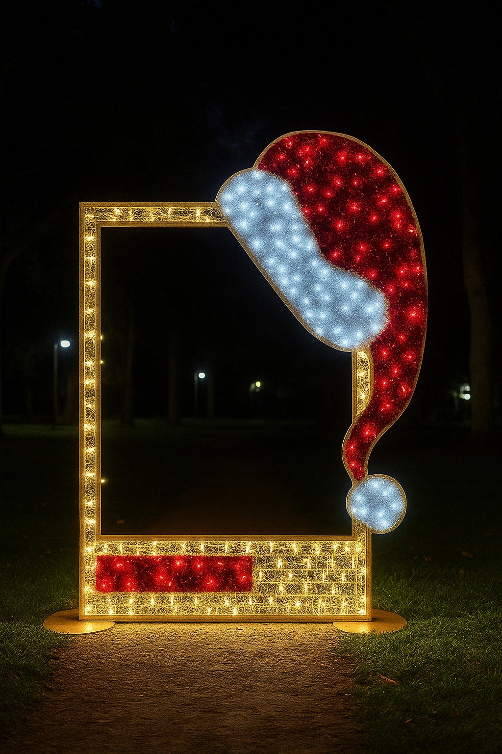Giant Pre-Lit LED Santa Hat Photo Prop