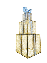 Giant Pre-Lit LED Stacked Gift Boxes - Warm White & Cool White