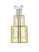 Giant Pre-Lit LED Stacked Gift Boxes - Warm White & Cool White