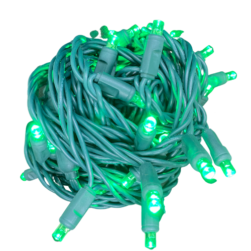 LED Mini Lights COAXIAL 4" Spacing GREEN 70 Lights (CASE PACK:  QTY 24)