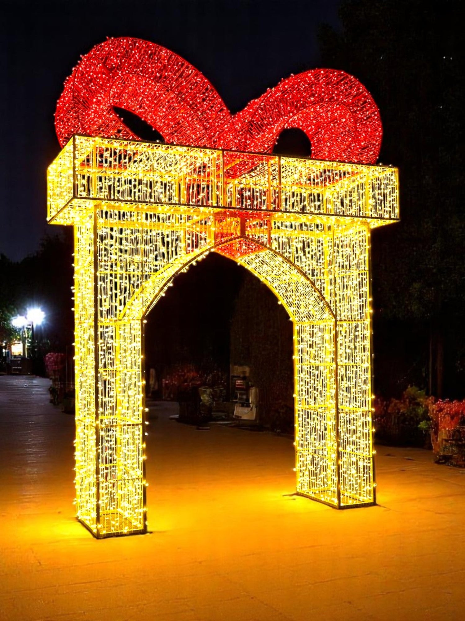 Giant Pre-Lit LED Walk-Through Gift Box Arch