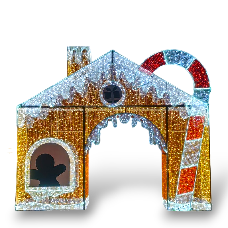 Giant Pre-Lit LED Walk-Through Gingerbread House