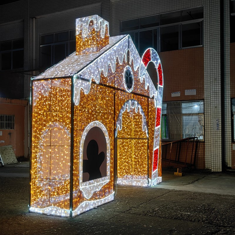 Giant Pre-Lit LED Walk-Through Gingerbread House