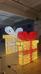 Large LED Christmas Gift Boxes (2) - Commercial Christmas Decorations