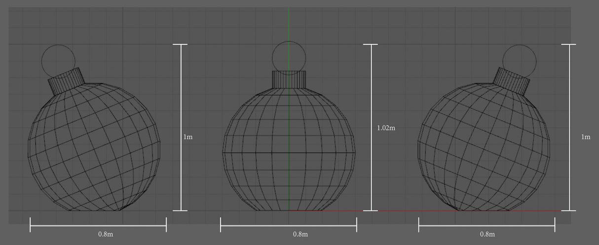 Giant Pre-Lit LED Brilliant Ornaments (3)