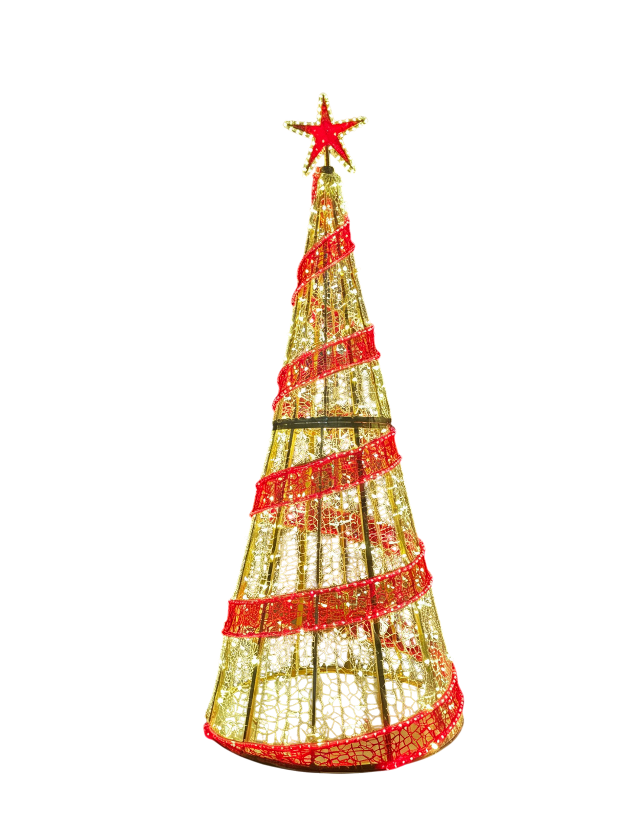 Oversized Pre-Lit LED Ribbon Cone Tree