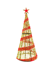 Oversized Pre-Lit LED Ribbon Cone Tree