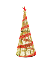 Oversized Pre-Lit LED Ribbon Cone Tree