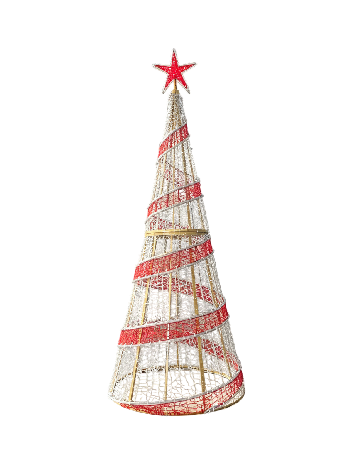 Oversized Pre-Lit LED Ribbon Cone Tree