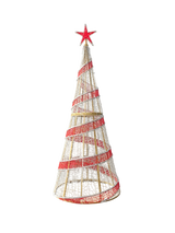 Oversized Pre-Lit LED Ribbon Cone Tree