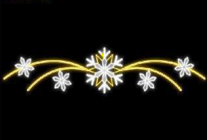 Giant Pre-Lit LED Snowflakes Overhang 2D Wire Frame Decor