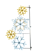 White Snowflakes Mount Pole 2D Wire Frame Decor