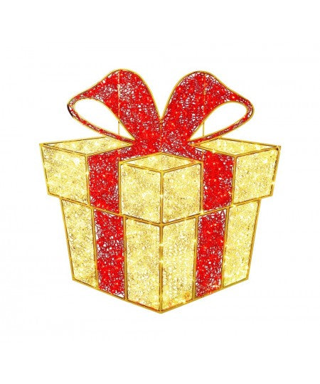 LED Pre-Lit Gift Box 2D Wire Frame Decor