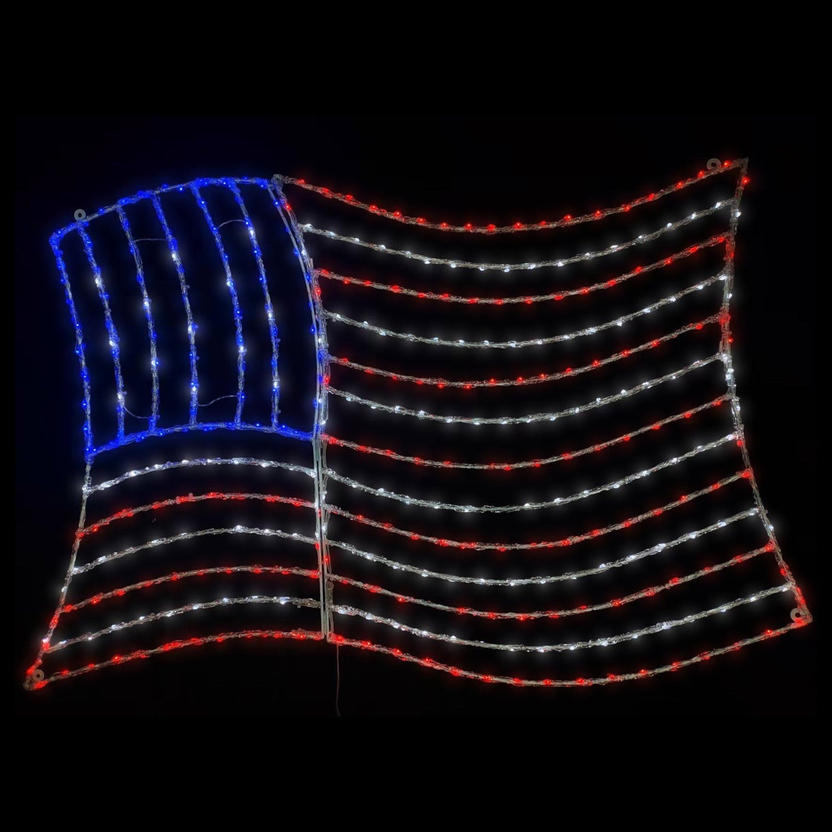 Giant Pre-Lit LED America Flag  2D Wire Frame Decor