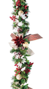 Pre-Decorated Christmas Garland - Fully Decorated
